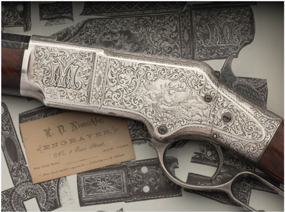 L.D. Nimschke Engraved Silver Winchester